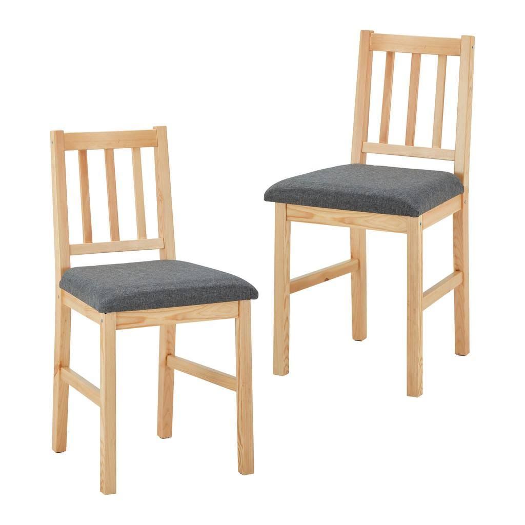 Bessagi Home Stuhl NICOLAS 2er-Set 41 x 85 x 45cm Grau