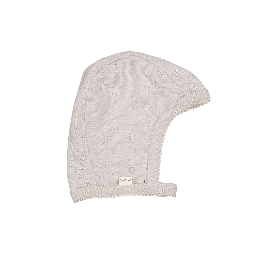 Hoody, Uld Pointelle Hue - Soft Dove