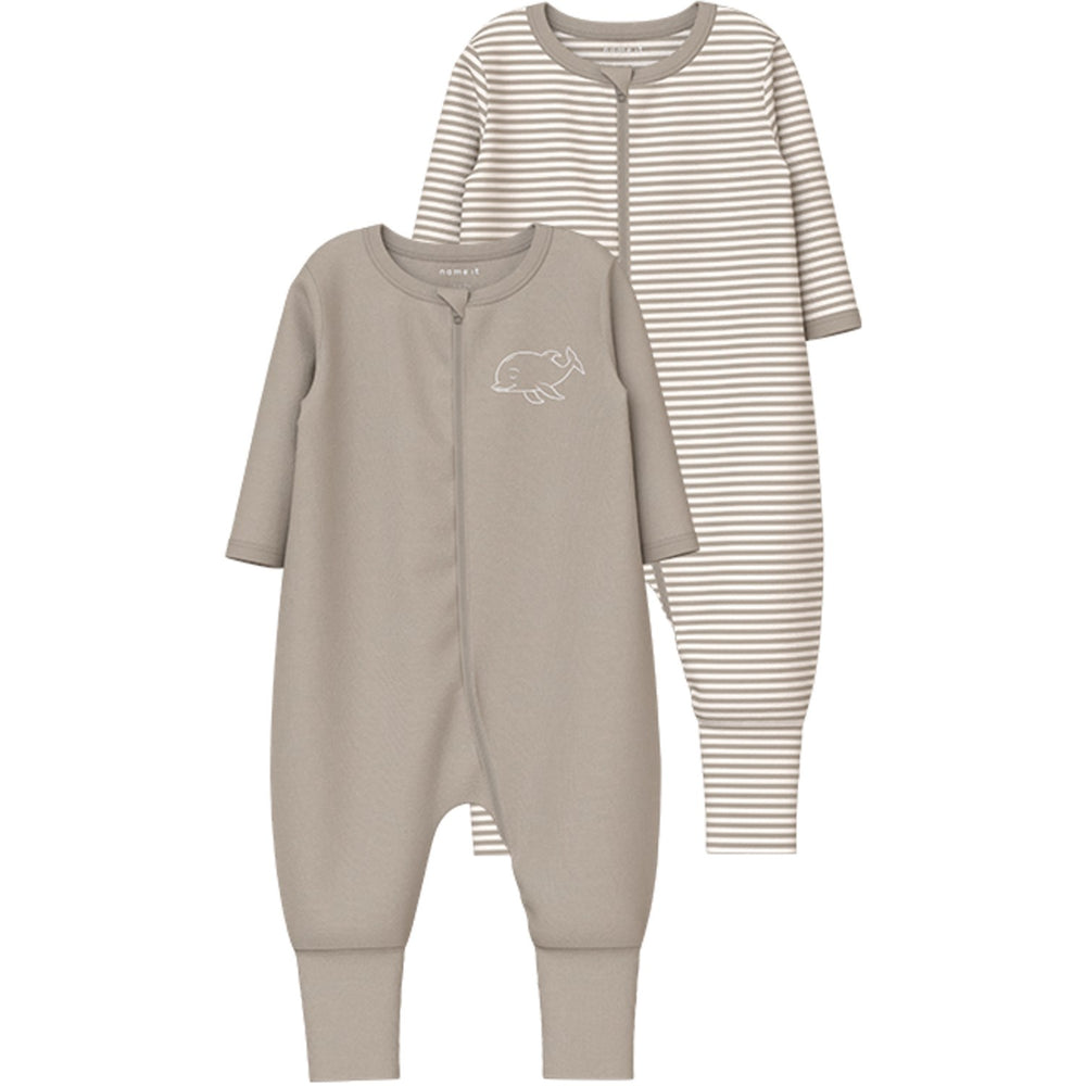 Køb Name It Pure Cashmere Natdragt 2-pak Zip Core 2 Noos
