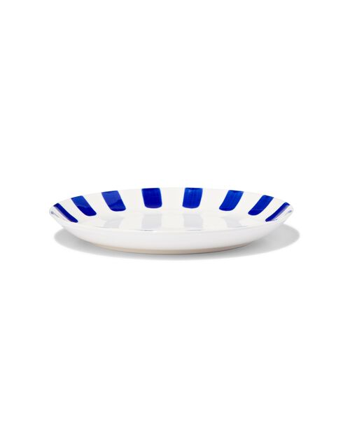 assiette à dessert Ø17cm - new bone blanc et bleu - vaisselle dépareillée