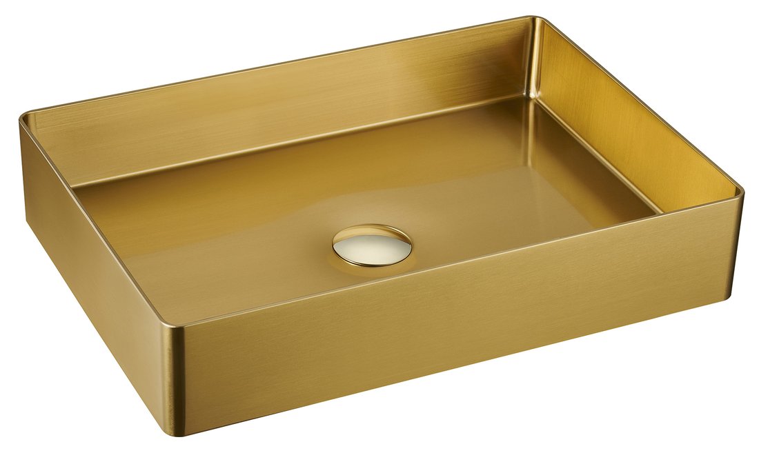 Sapho Aurum waskom zonder kraangat 50x35cm goud mat