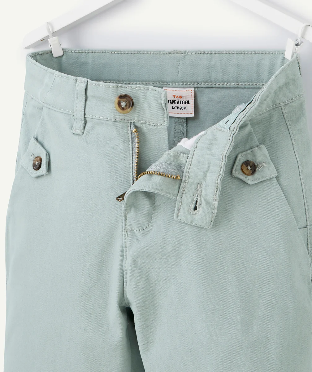 BERMUDA STYLE CHINO GARÇON VERT D'EAU