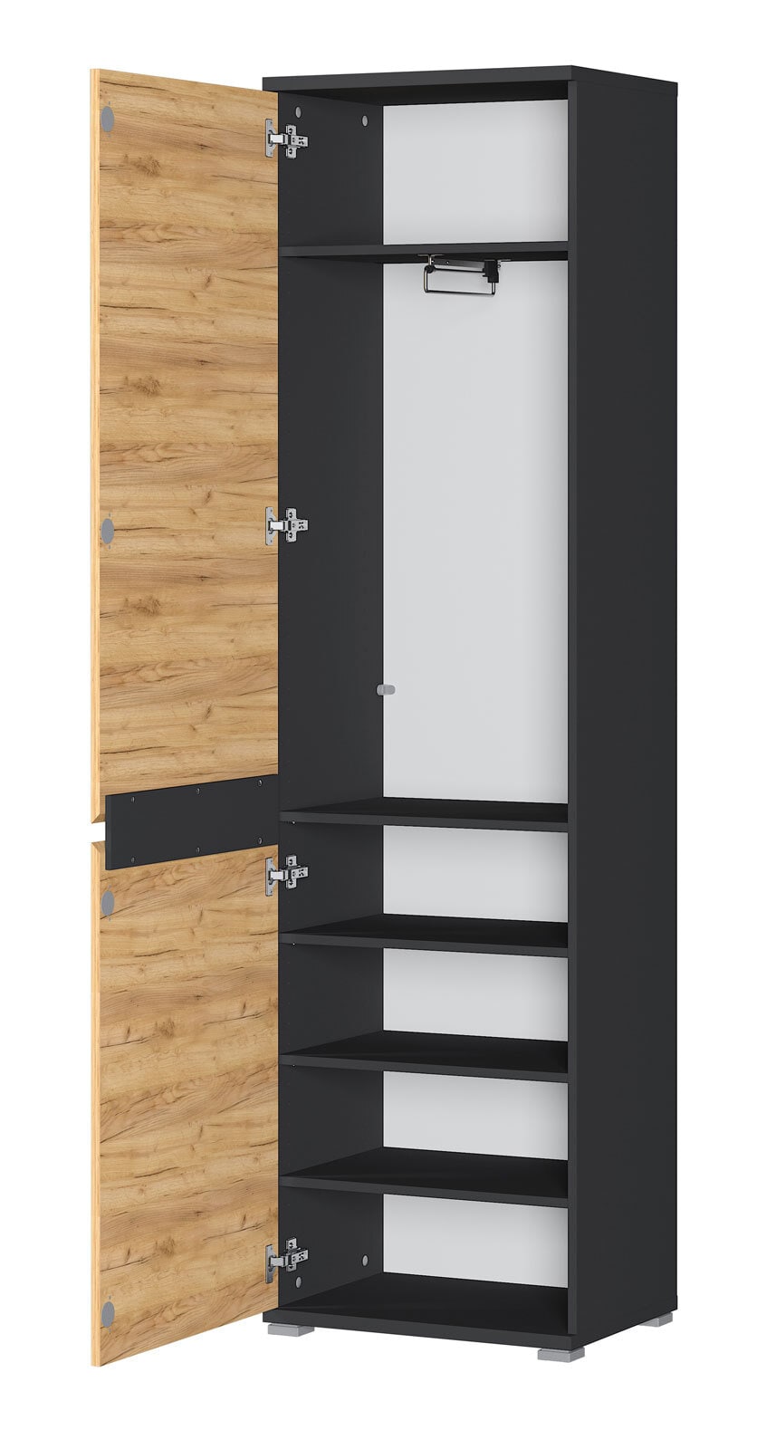CASAVANTI Garderobenschrank ALMADA anthrazit /Navara Eiche NB