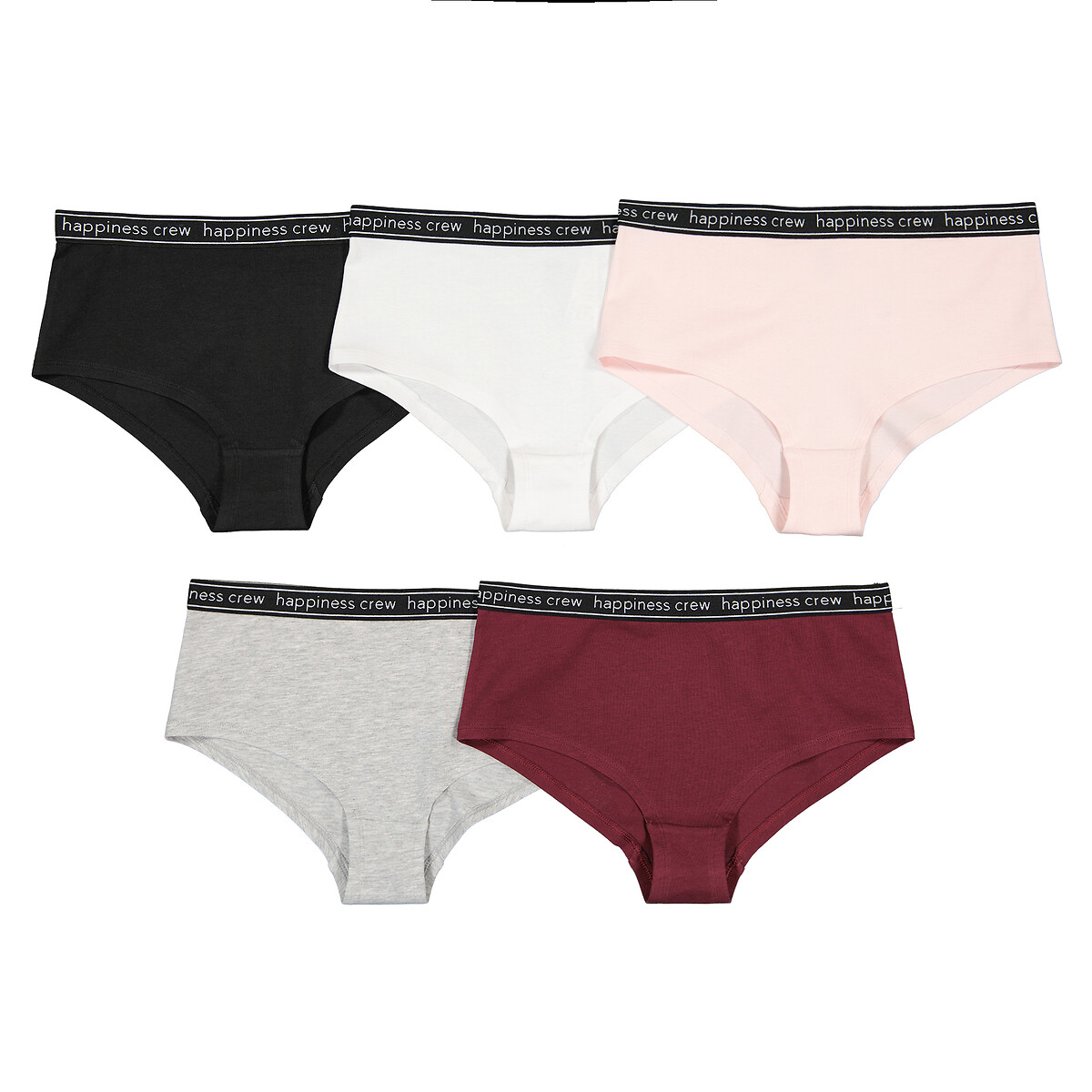 COLEÇÃO LA REDOUTE<br>Conjunto de 5 calcinhas de algodão lisas