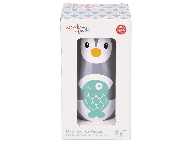 Spielba Holzspielwaren Matrjoschka Pinguin Motorikspielzeug aus Holz