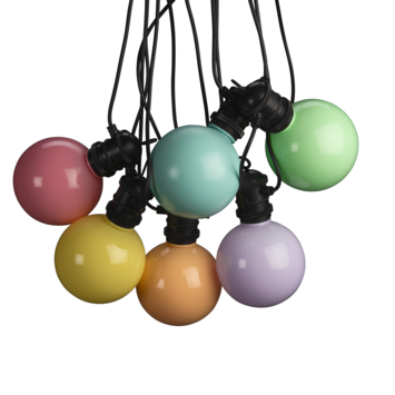 Konstsmide feestverlichting lichtsnoer 10 LED lampen pastel 5 m