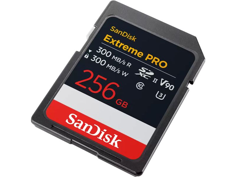 SanDisk SDXC-Karte Extreme PRO UHS-II 256 GB High-Speed-Speicherkarte für 4K- und 8K-Videos und Serienbildaufnahmen, robust und ideal für professionelle Anwendungen