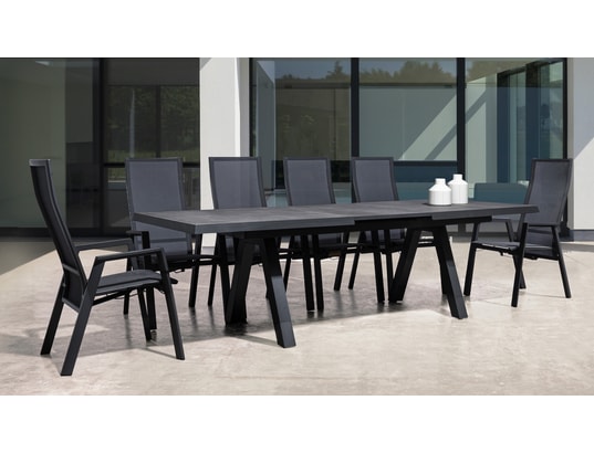 CONCEPT1 - Table extérieure Krion anthracite 205/265 x 103 x h78 cm
