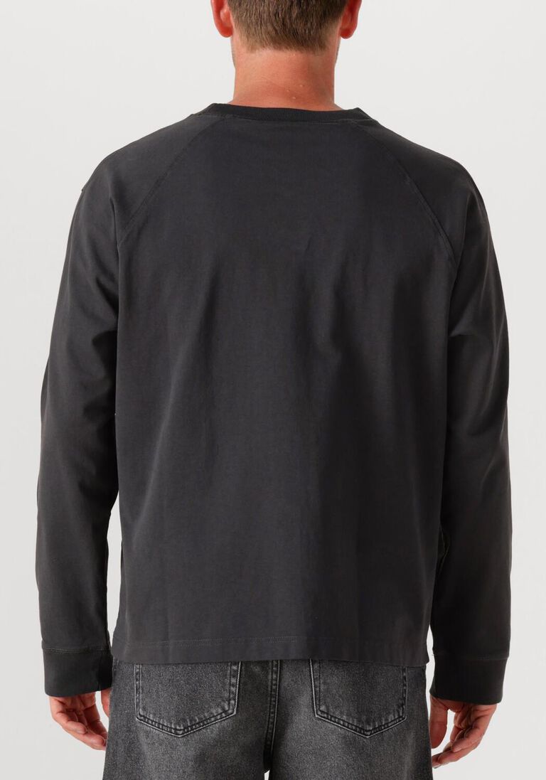 donkergrijze olaf hussein t-shirt signature ls tee
