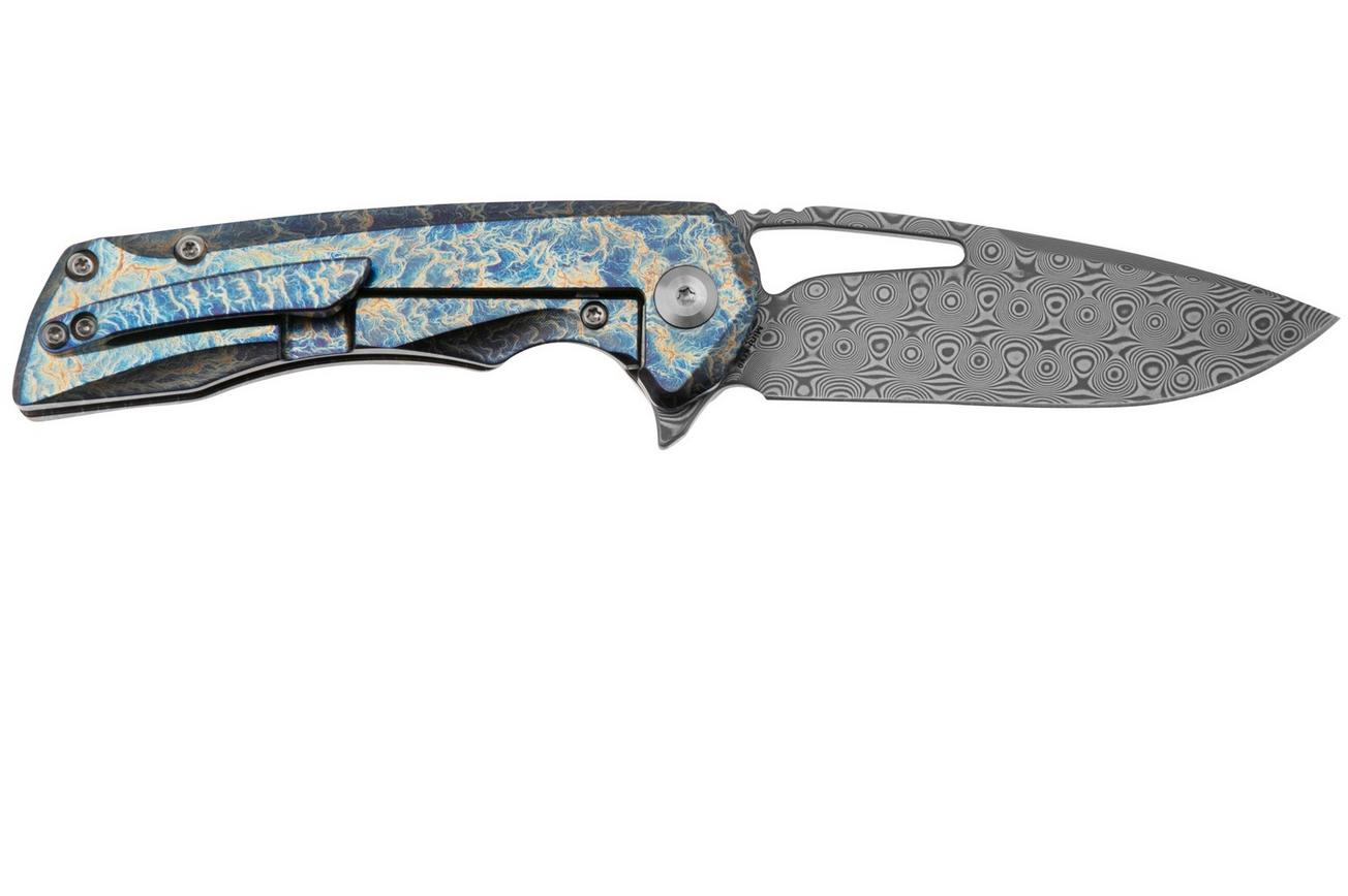 Kansept Mini Kryo K2001S2 Damascus, Lightning Strike Titanium, zakmes, Kim Ning design