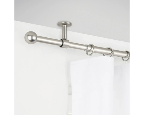 Uitschuifbare gordijnroedeset, 2-in-1, RVS-look, 120-210 cm, Ø 16/19 mm