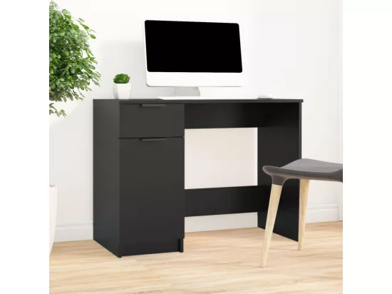 Bureau noir 100x50x75 cm bois d'ingénierie