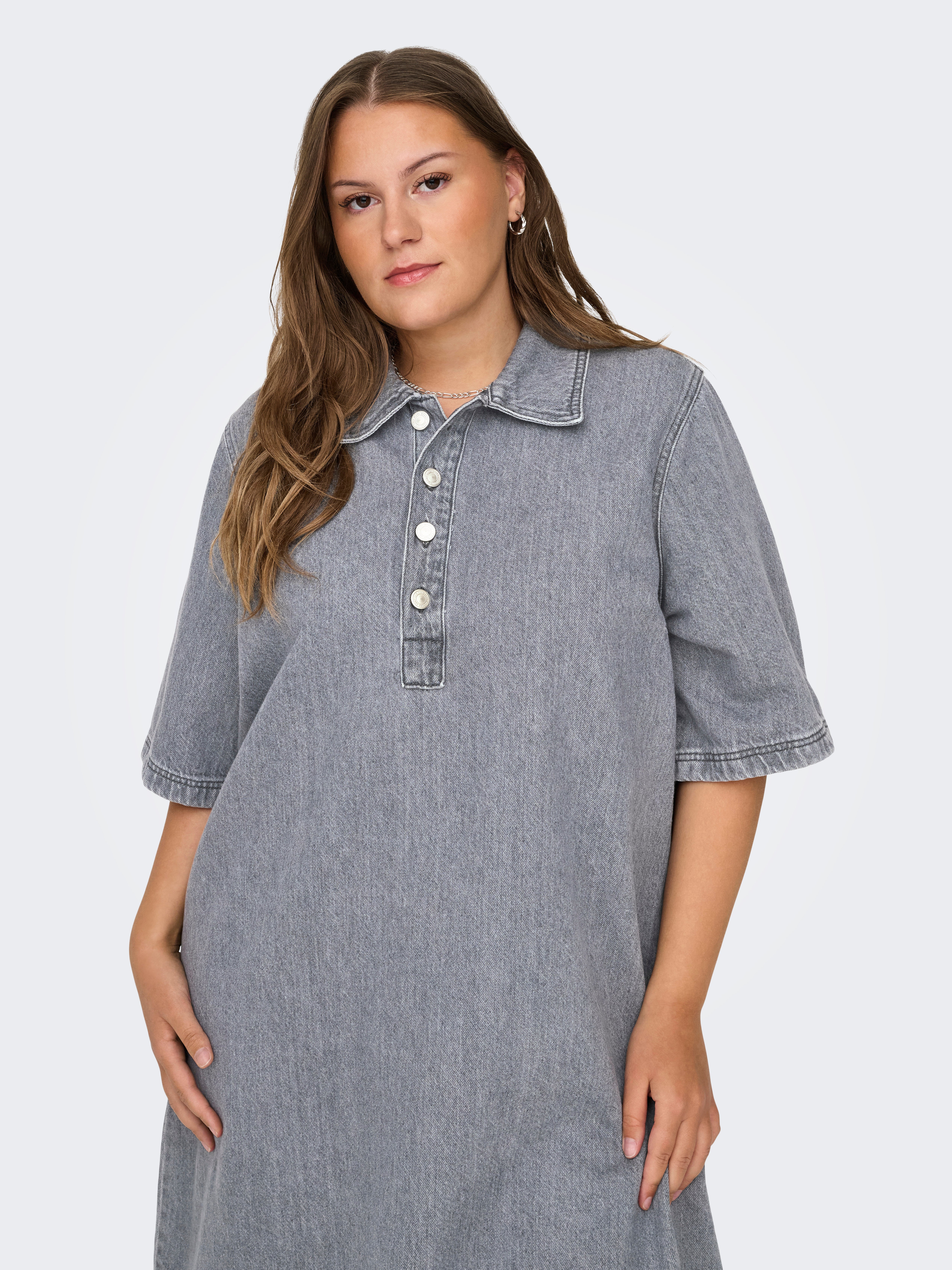 CARGRY Kurzes Kleid Grey Denim