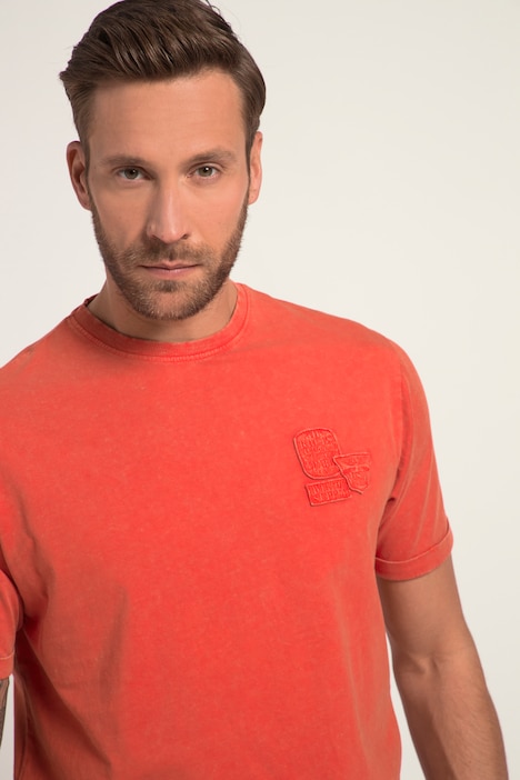 T-Shirt, Halbarm, Vintage Look, Badges, Rundhals, bis 8 XL