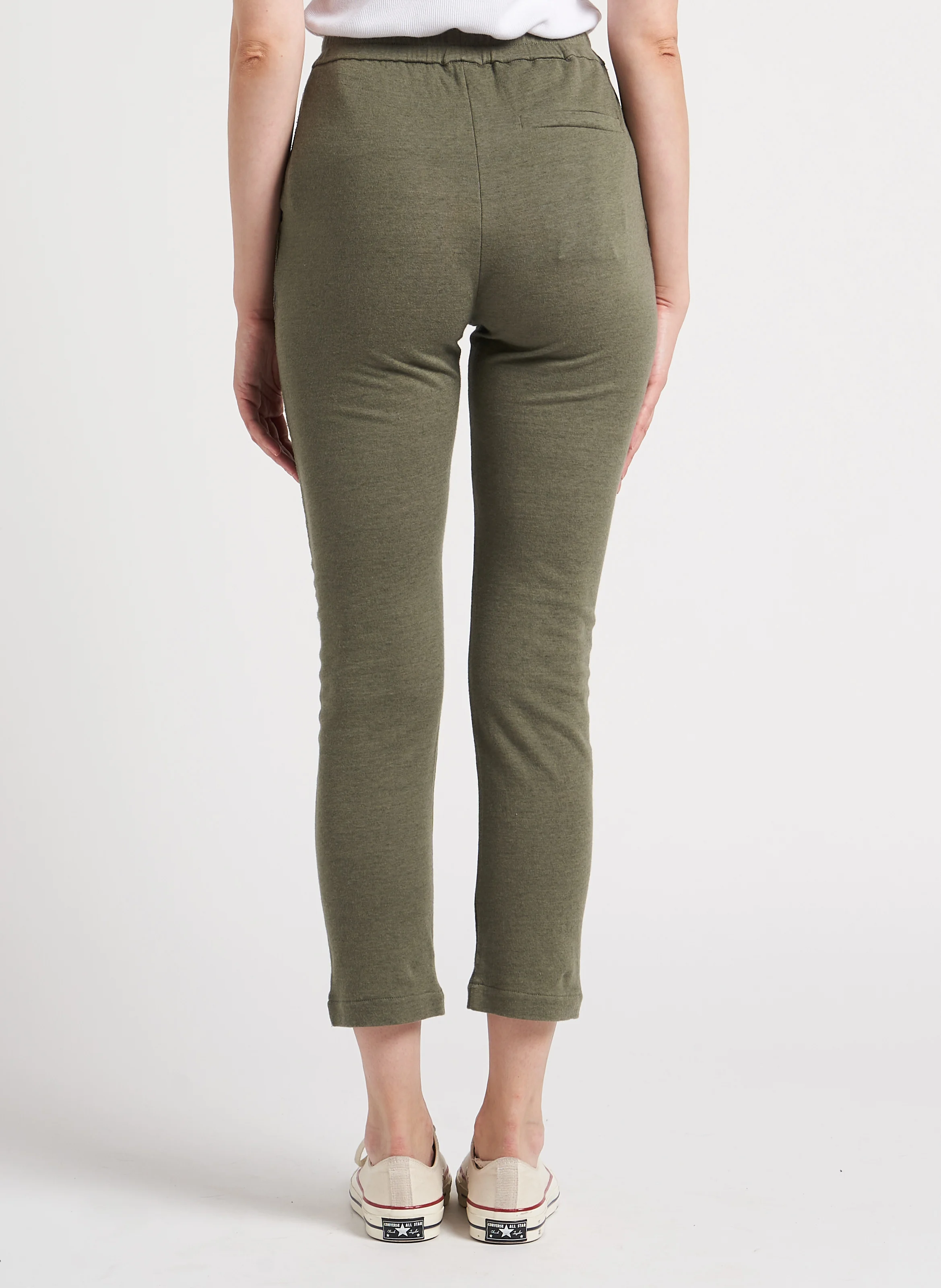 Pantalon droit en coton mélangé| Vert