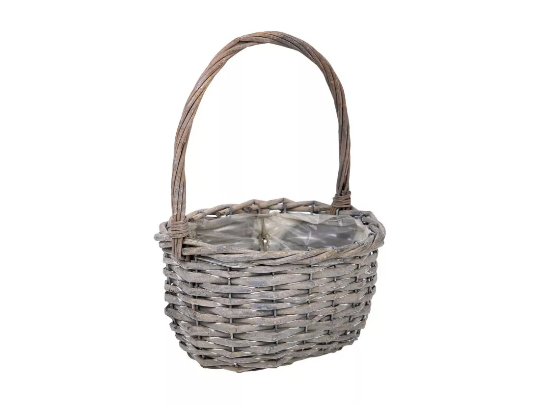 Panier en osier blanc 22x18x30h