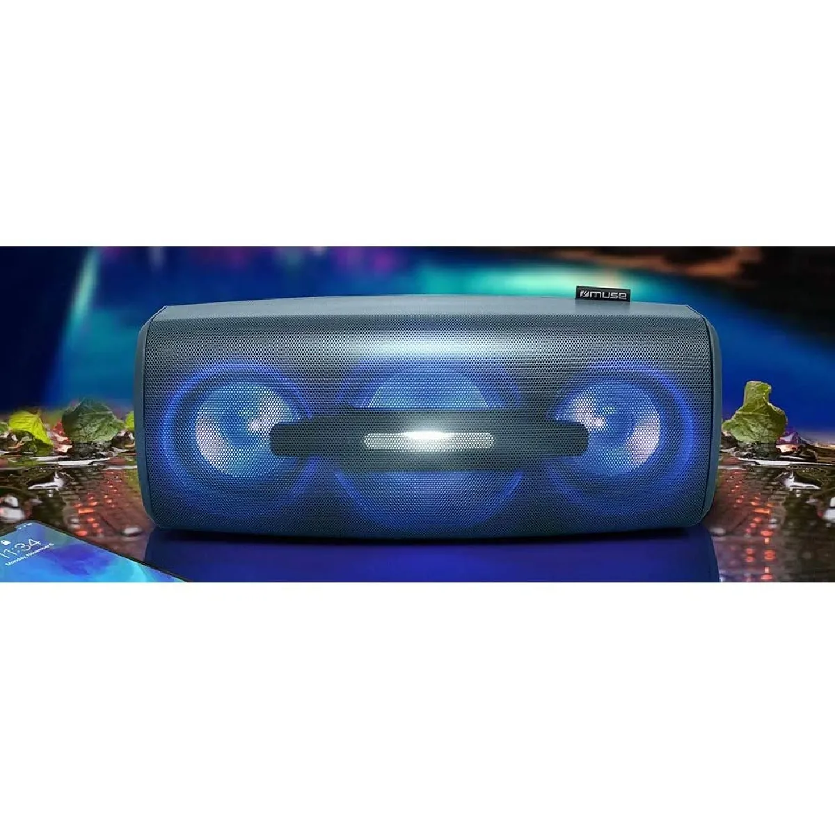 Muse Enceinte Bluetooth Main-Libres Bleu