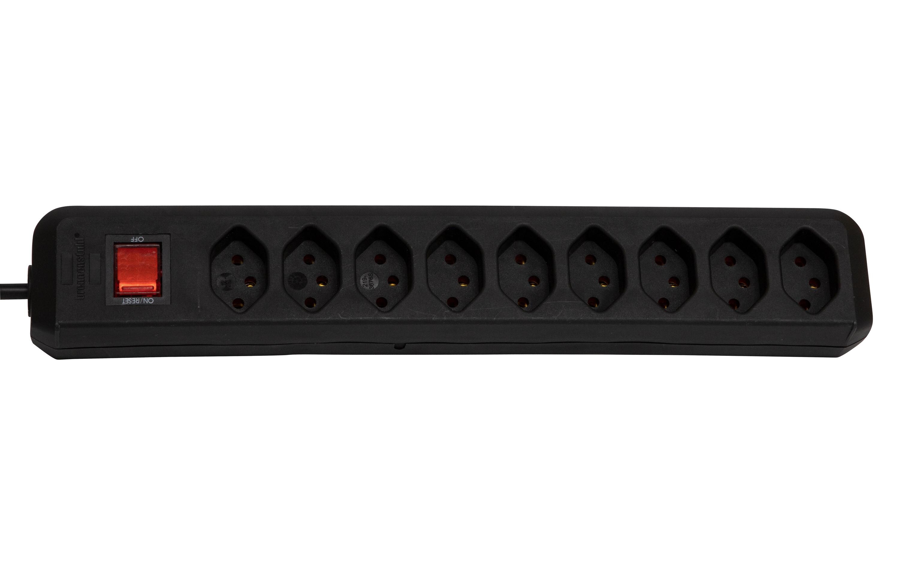 Steckdosenleiste cleverLINE 9x T13Mit Schalter, schwarz
