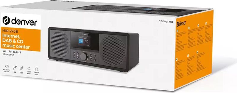 Denver Internet Radio - DAB Radio - FM Radio - CD Speler - Bluetooth - 200W - AUX/USB - MIR270 - Zwart