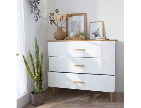TERRE DE NUIT - Commode en bois naturel et blanc edition blanc