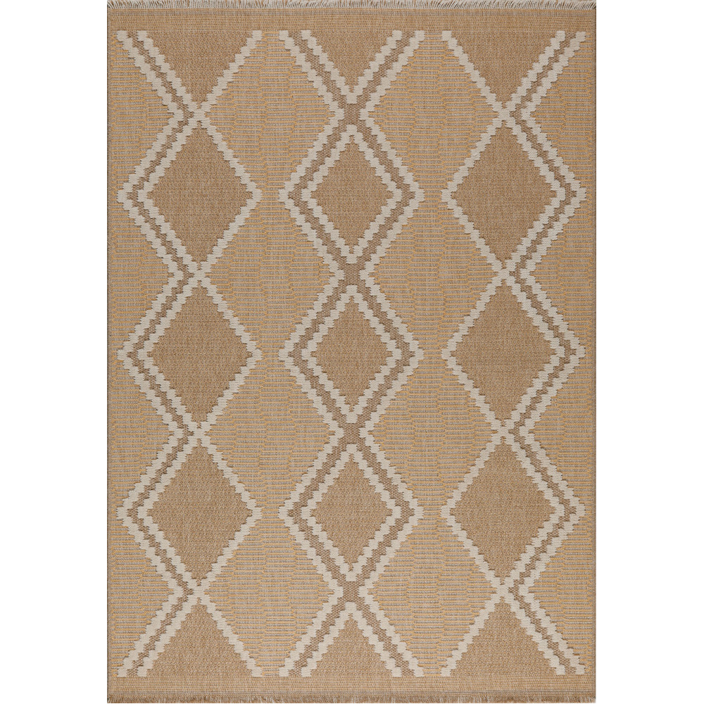 Tapis intérieur extérieur aspect jute jaune tulum 9048 230 x 160 cm