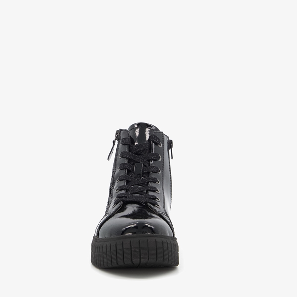 Softline hoge dames sneakers zwart lak