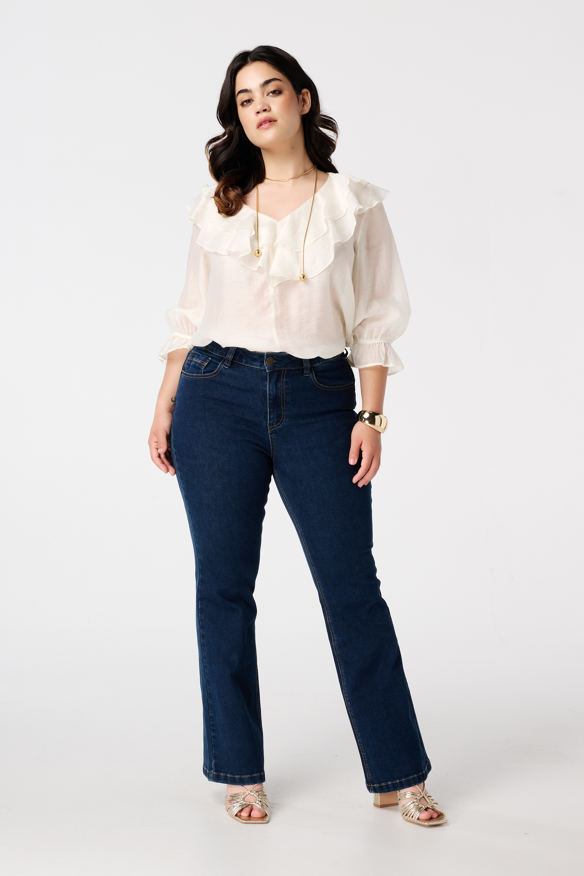 Flared leg jeans JASMIN Rinse Washed Denim