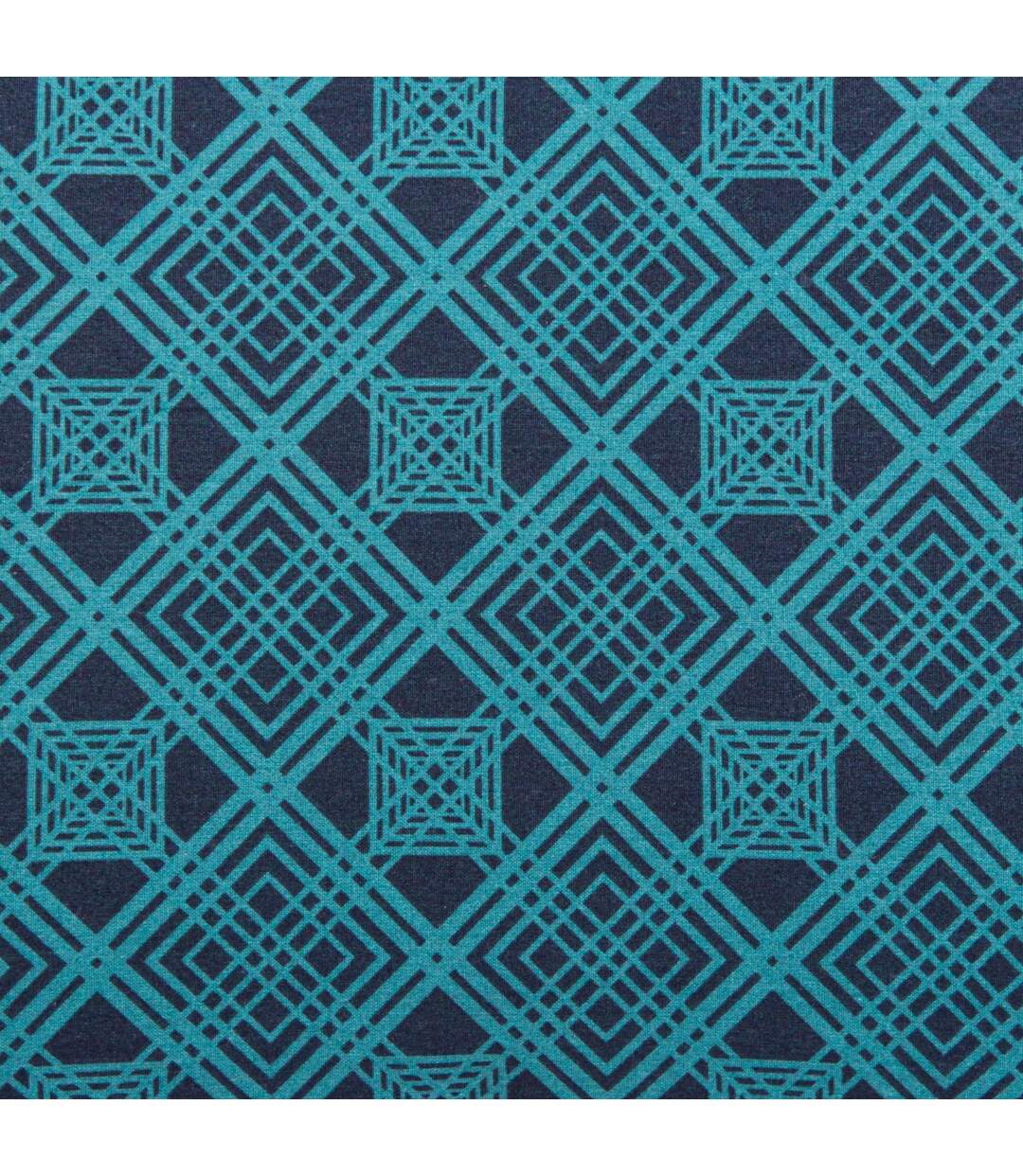 Drap housse imprimé 90x190 cm coton TALISMAN bleu paon Bonnet 23 cm