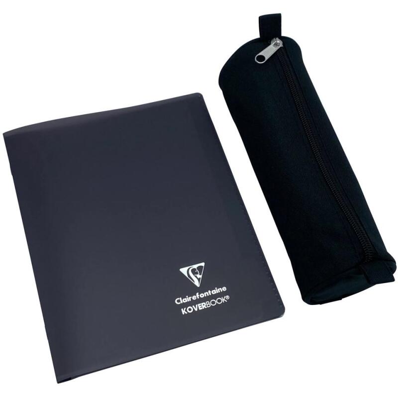 Trousse textile ronde Ø7 x 22 cm, noir