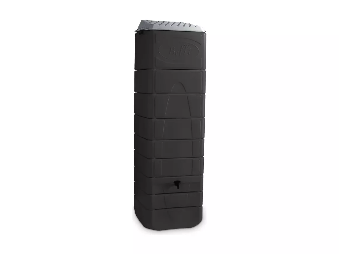 Récupérateur d'eau mural Naussac 650L Anthracite avec kit raccord chéneau inclus