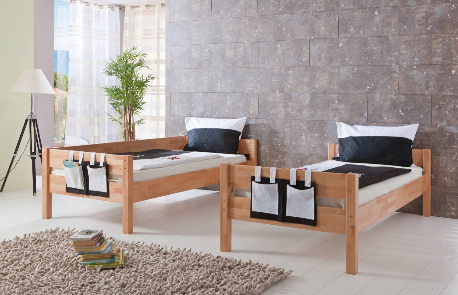 Etagenbett STEFAN - Buche massiv - 90x200 cm