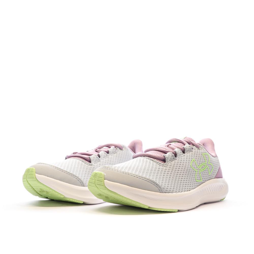 Under Armour Chaussures de Running Gris/Rose Femme Under Armour Charged Pursuit 3