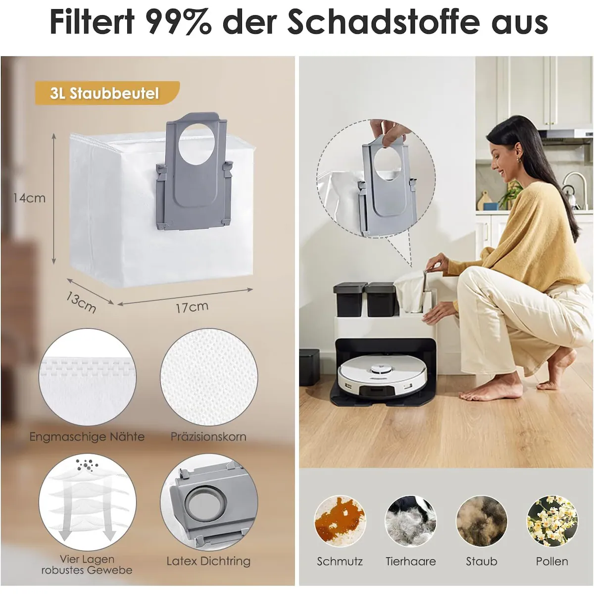 Reservedelssett for Xiaomi Roborock S7 MaxV Ultra/S7 Pro Ultra