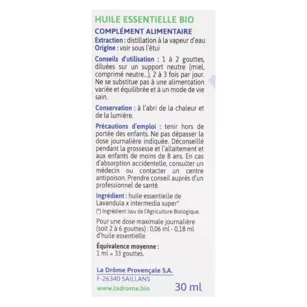 Óleo Essencial de Lavanda Orgânico Ladrôme 30ml