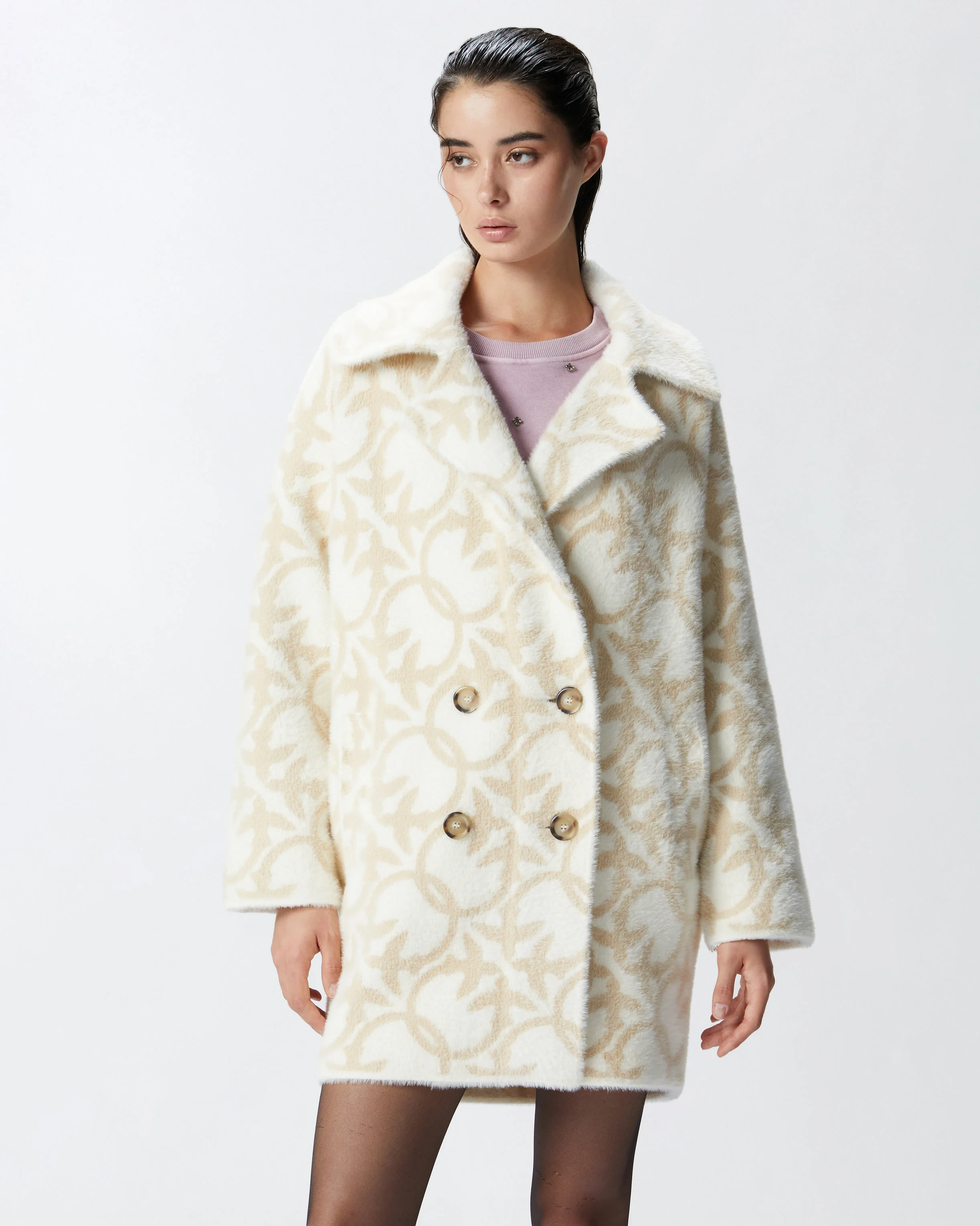 Manteau court à logo | Blanc