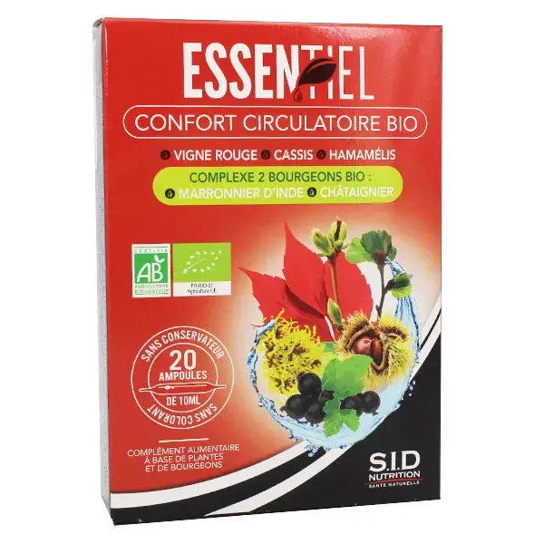 SID Nutrition Essential Circulatory Comfort Orgânico 20 ampolas