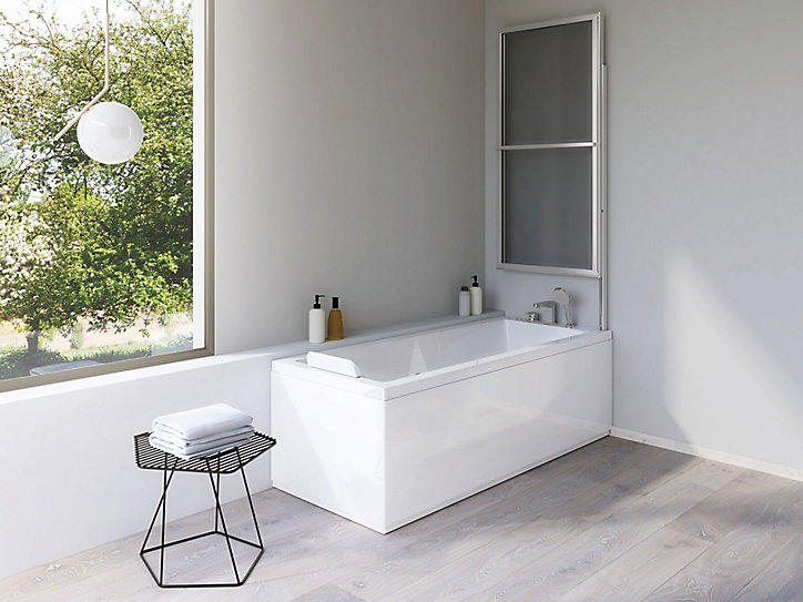 Pare-baignoire argent 2 volets relevable Atelier du bain