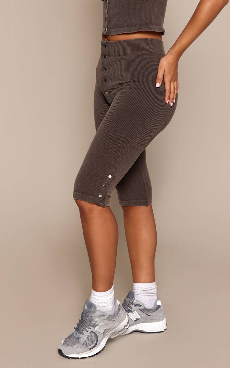 Pantalon Capri Côtelé À Détails Boutons-pression Contour Petite