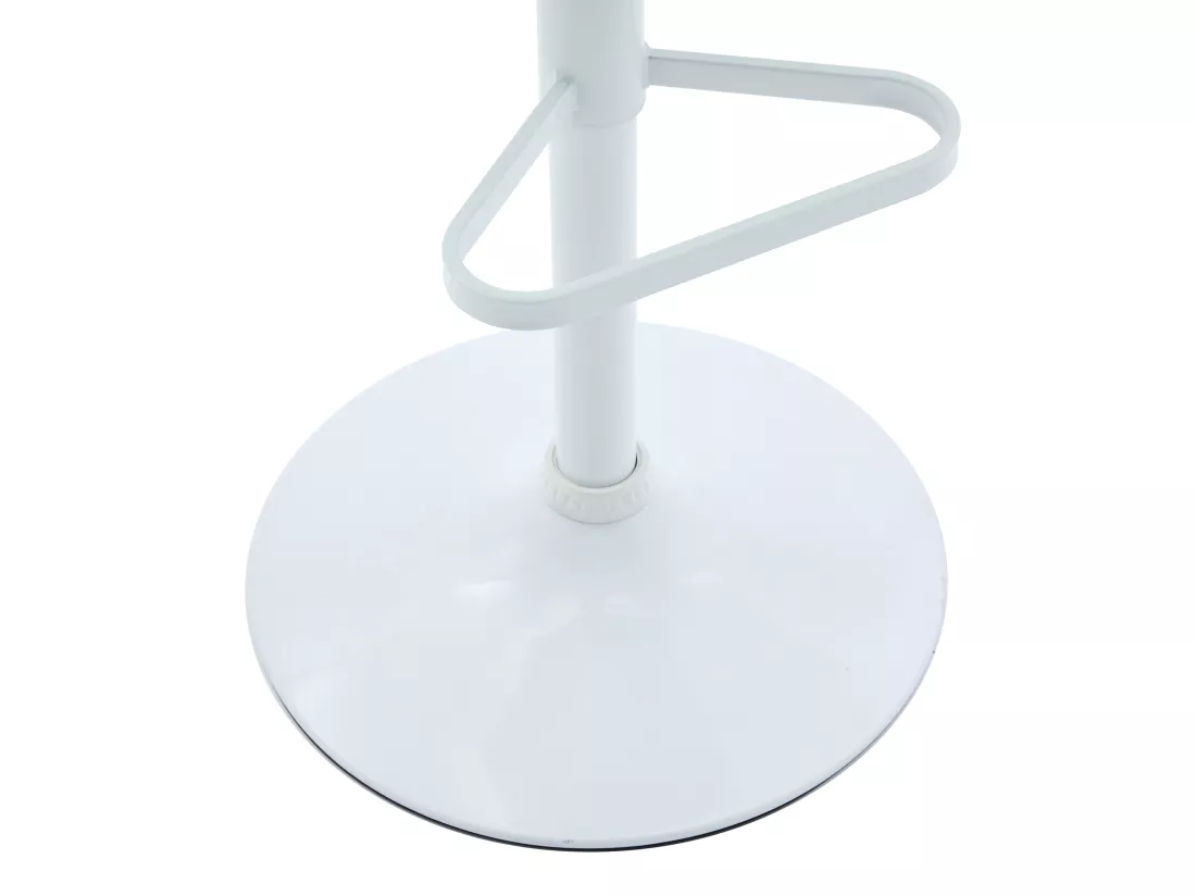 Lot de 2 tabourets de bar en velours et métal blanc - Hauteur réglable - Crème - PEGA de Pascal MORABITO