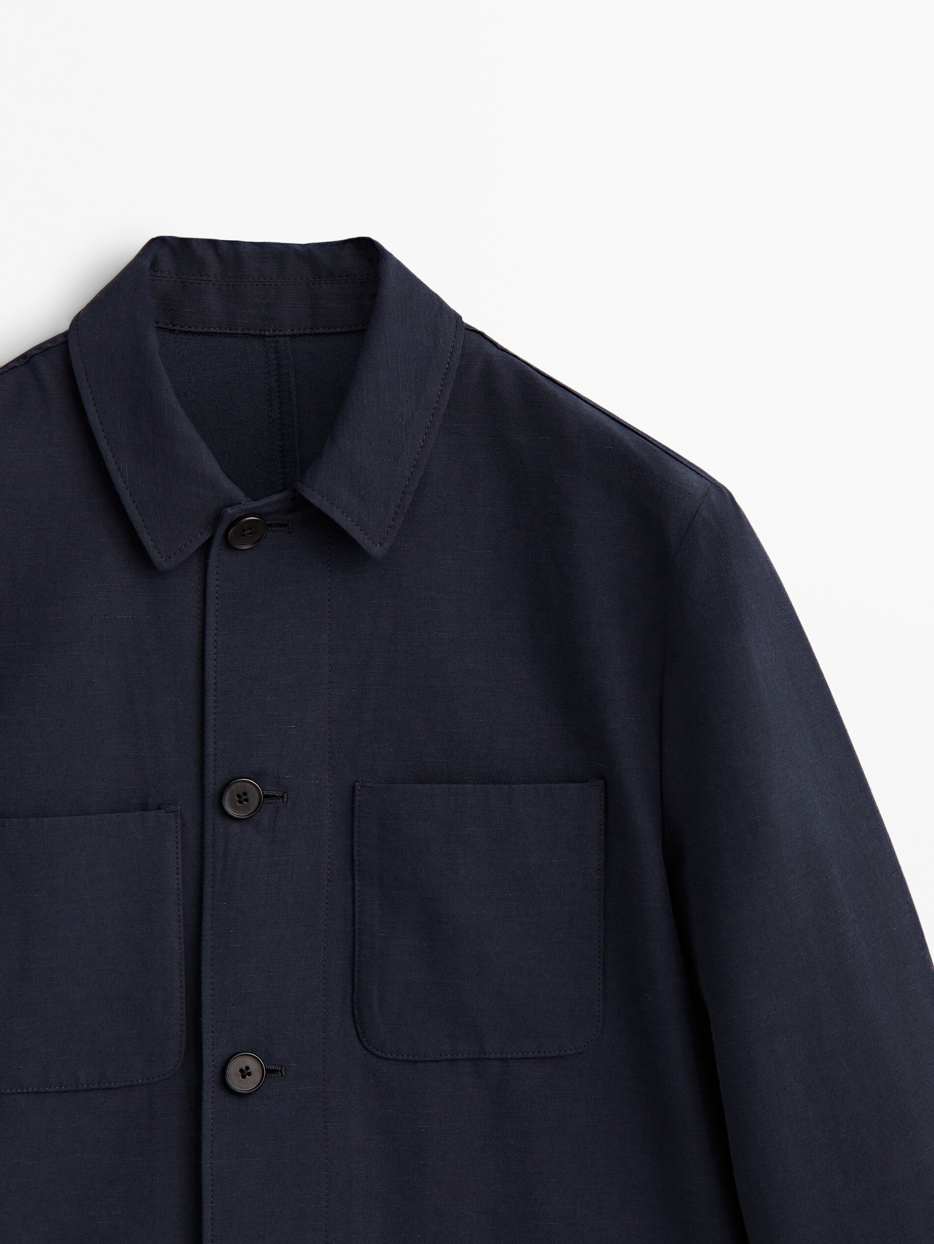 Sobrecamisa falso liso Edição limitada - AZUL MARINO