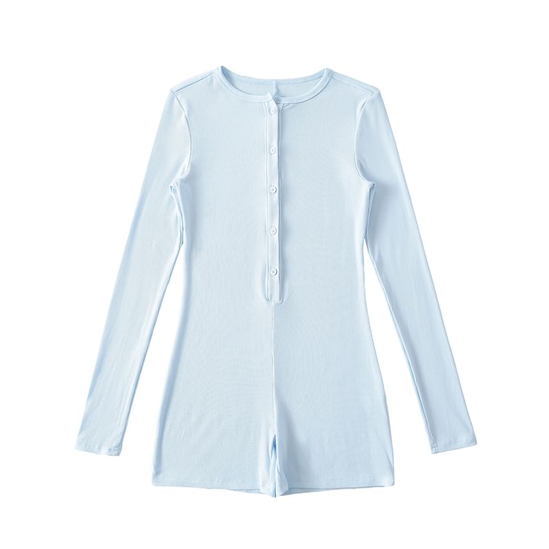 Ulark - Lange mouwen Henley effen romper