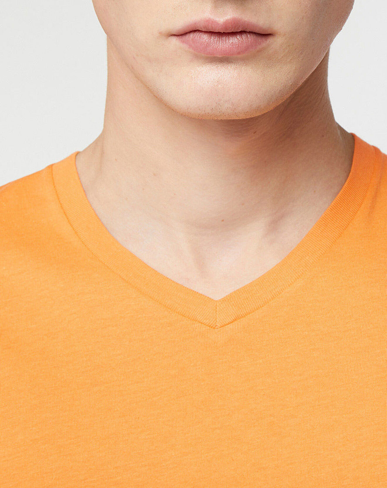 Galeries Lafayette T-Shirt en Coton bio Sishev col V orange