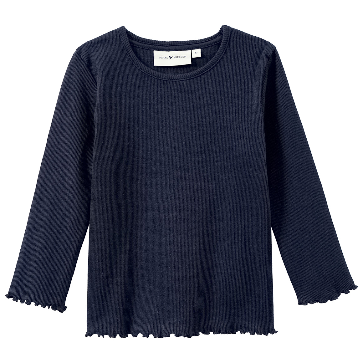 Jonas Nielsen Mädchen Langarmshirt in Rippstruktur dunkelblau