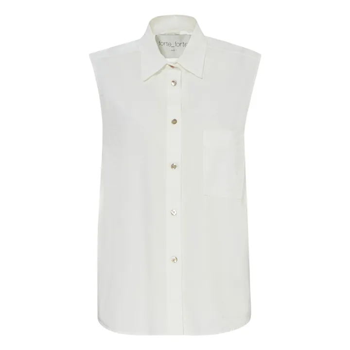 Forte Forte Blouse Sans Manches Popeline de Coton | Blanc