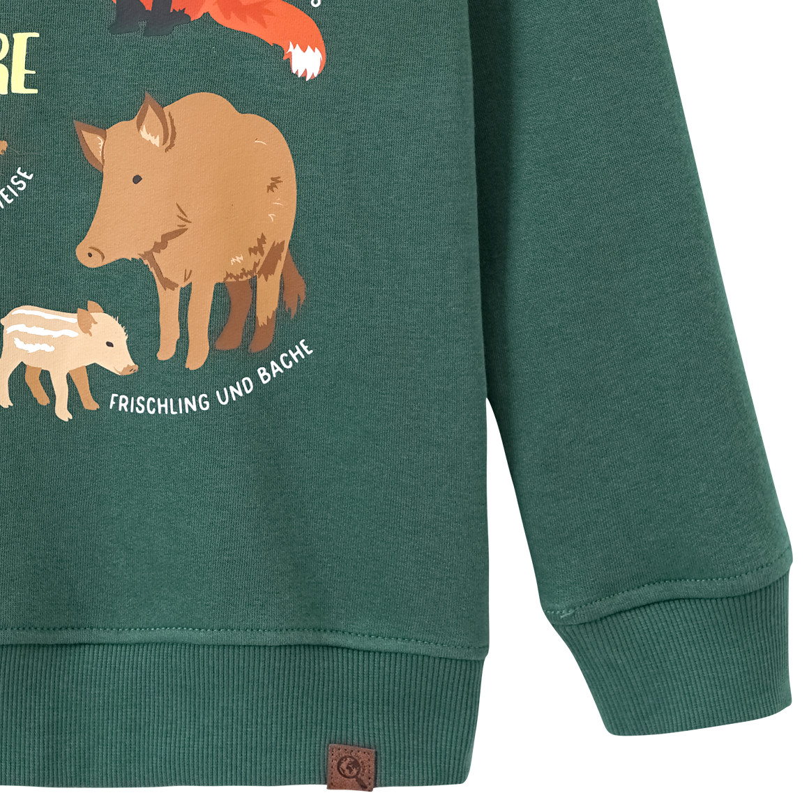 Topolino Kinder Sweatshirt mit Waldtiere-Print dunkelgrün
