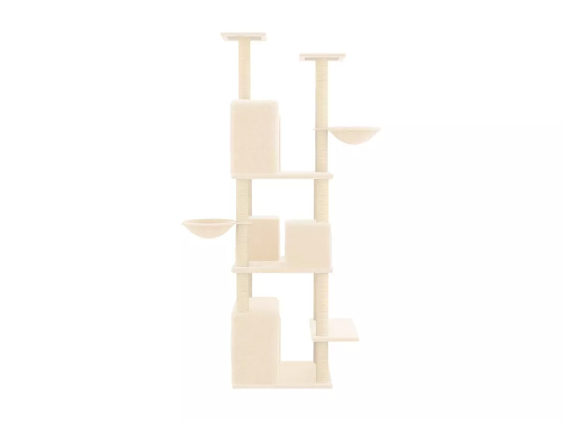 Arbre à chat avec griffoirs en sisal Crème 180 cm
