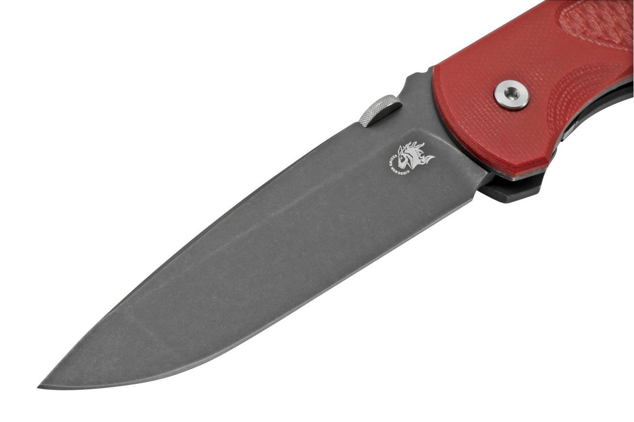 Rick Hinderer FireTac Spanto Battle Black,  Red G10, zakmes