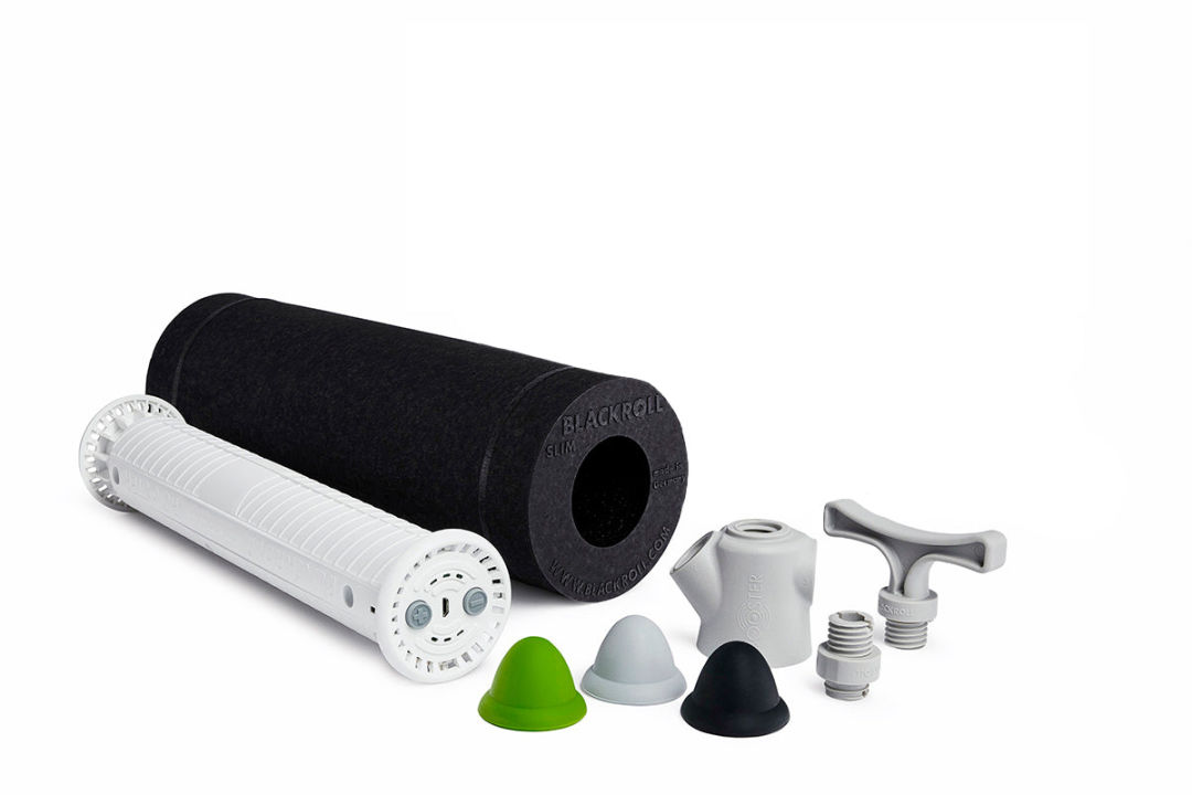 Faszienrolle mit Vibration Booster Head Box BLACK