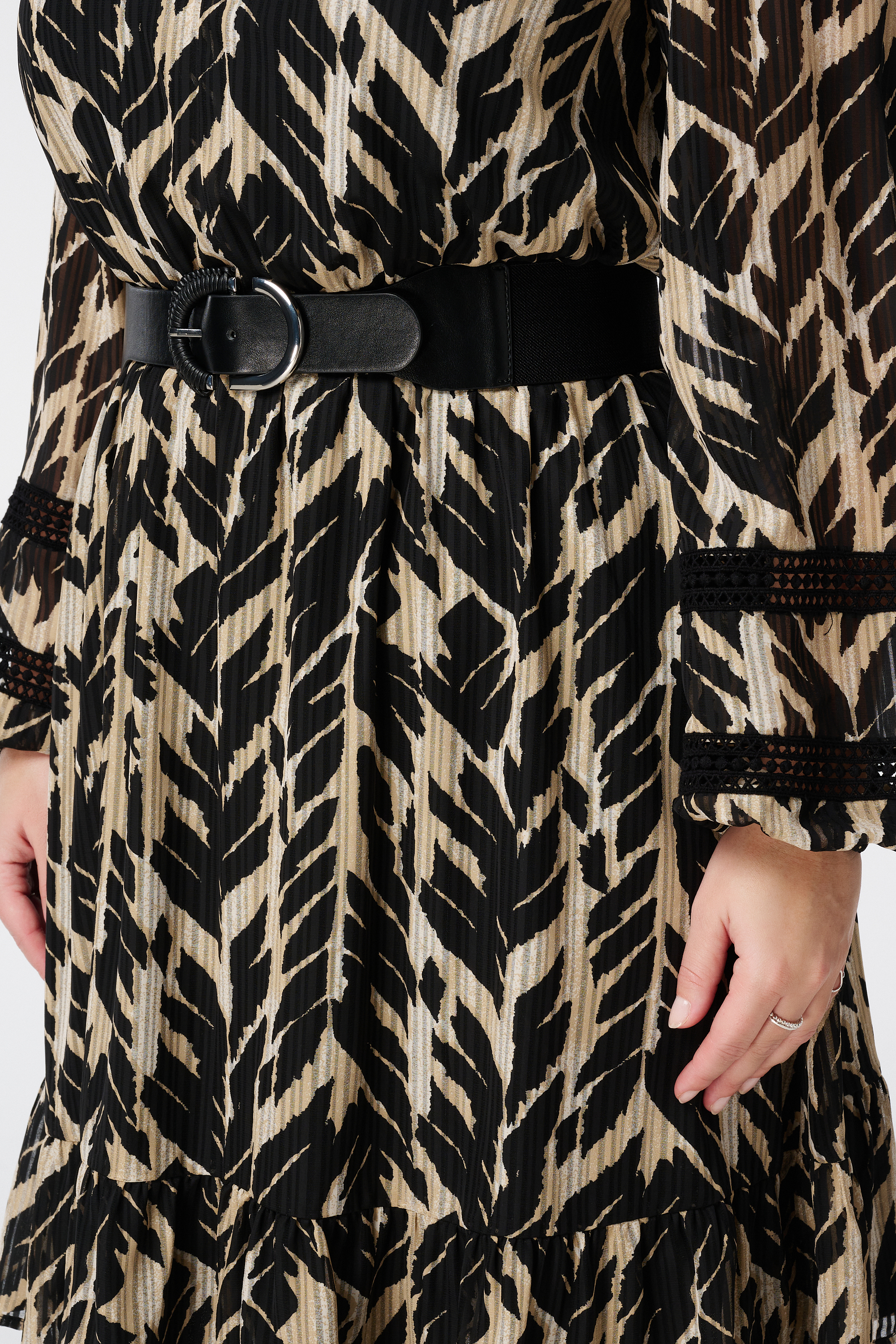 Riem met gevlochten detail Zwart