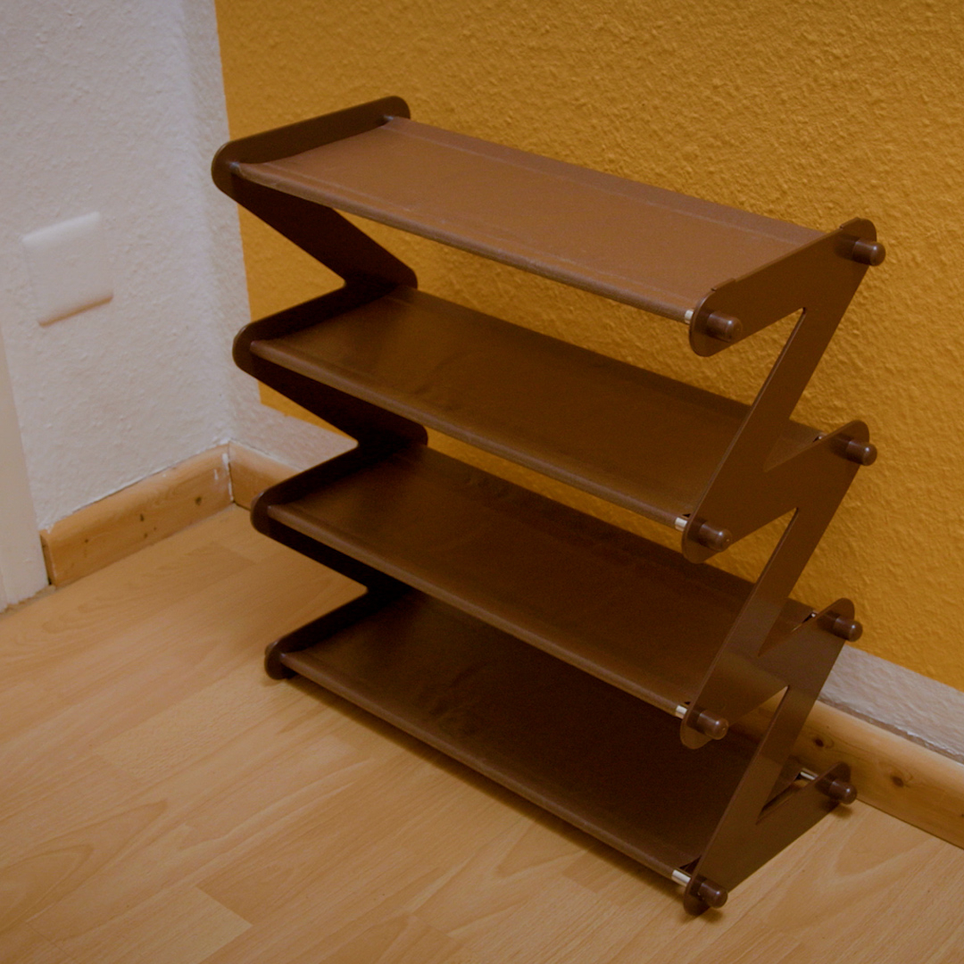 (48x46cm) Schuhregal Aufbewahrungs Regal Organizer Ablage für Hausschuhe / Bücher / Deko - Braun